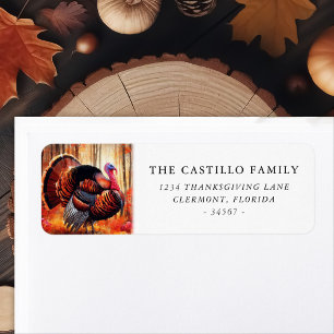 Watercolor Turkey Autumn Forest Thanksgiving