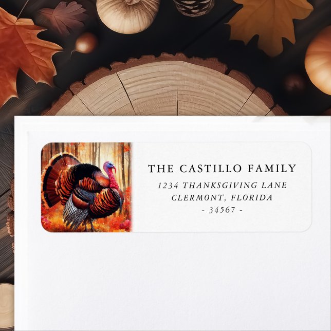 Watercolor Turkey Autumn Forest Thanksgiving (Creator Uploaded)