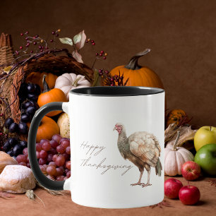 Watercolor Turkey Happy Thanksgiving Mug