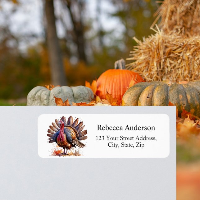 Watercolor turkey Return Address (Creator Uploaded)