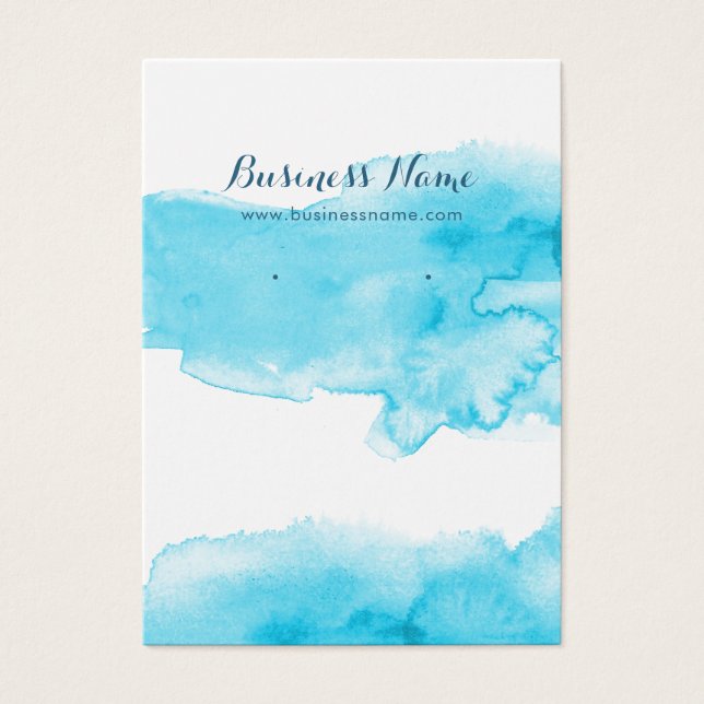 Watercolor Turquoise Background Earring Cards (Front)