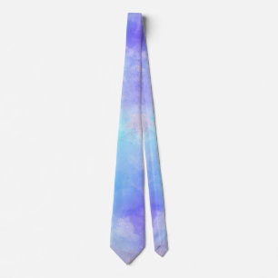 Watercolor Turquoise Blue Violet Tie
