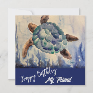 Watercolor Turtle Notecard
