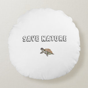 Watercolor Turtle Round Cushion