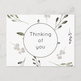 Watercolor Twig Thinking of You Postcard