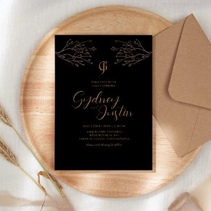 Watercolor Twigs Winter Wedding Party Invitation
