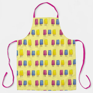 Watercolor Twin Pop Popsicles Ice Lollies Lolly Apron