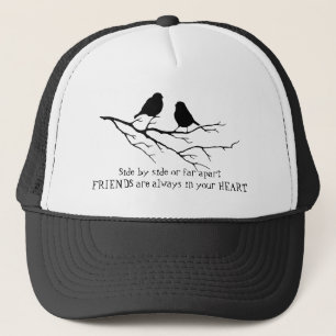Watercolor Two Friends FRIENDS ALWAYS IN HEART Trucker Hat