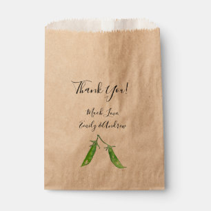 Watercolor Two Peas in a Pod Wedding Favour Bag