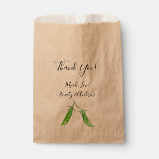 Watercolor Two Peas in a Pod Wedding Favour Bag