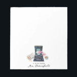 Watercolor Typewriter | Monogram Stationery Notepad<br><div class="desc">These make great gifts that teachers, family or friends are sure to love! Perfect for reminders, calendar notes, homework notes, name tags, and much more! Add your custom wording to this design by using the "Edit this design template" boxes on the right hand side of the item, or click the...</div>