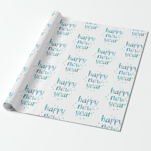 Watercolor Typography Happy New Year design Wrapping Paper