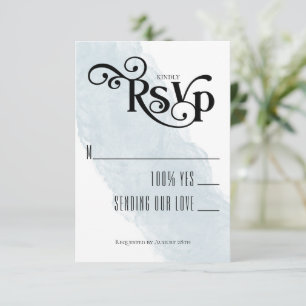 Watercolor Typography Wedding RSVP Card