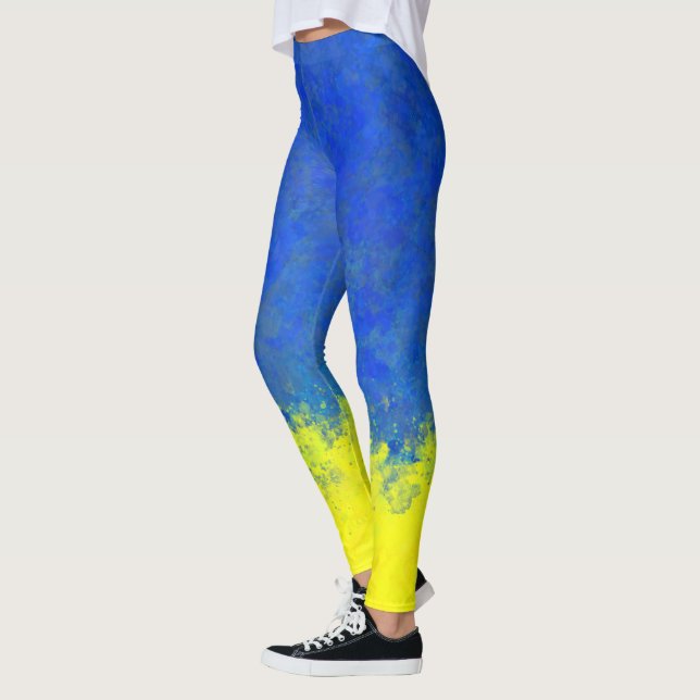 Watercolor Ukraine Leggings (Left)