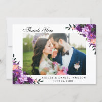 Watercolor Ultra Violet Purple Floral Wedding