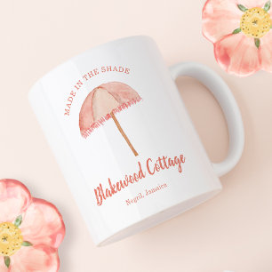 Watercolor Umbrella Tropical Vacation Beach House Coffee Mug