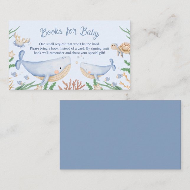 Watercolor Under The Sea Baby Shower Enclosure Card (Front/Back)