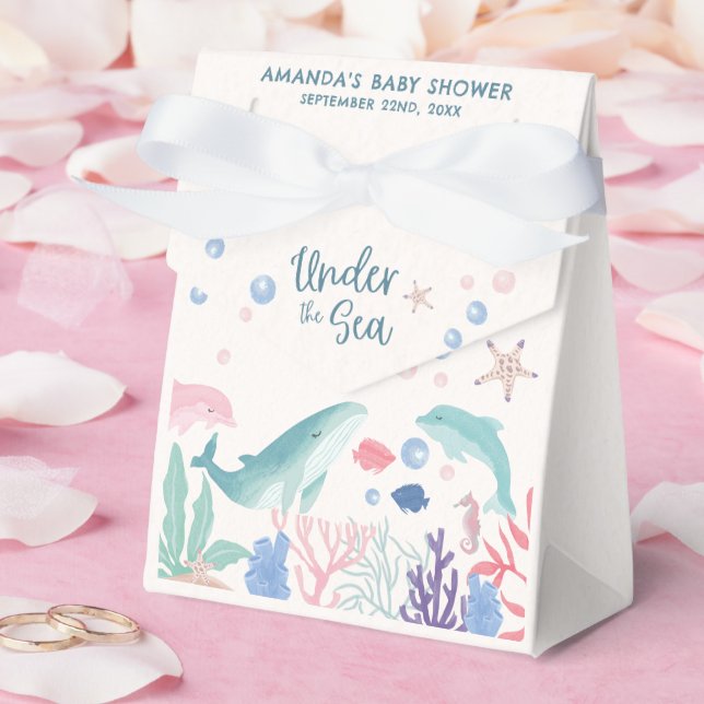 Watercolor Under the Sea Baby Shower Favour Box (Wedding)