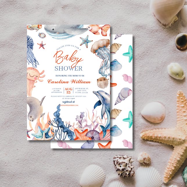 Watercolor under the sea baby shower invitation (Creator Uploaded)