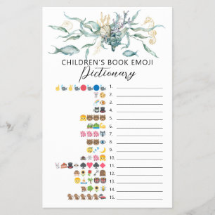 Watercolor Under the Sea Emoji Pictionary Game Flyer