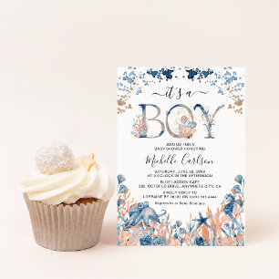 Watercolor Under-the-Sea 'It's a Boy' Baby Shower Invitation