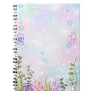 Watercolor Under the Sea Mermaid Notebook