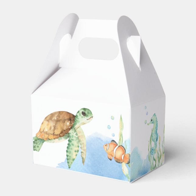 Watercolor Under the Sea Ocean Animals Favour Box  (Front Side)