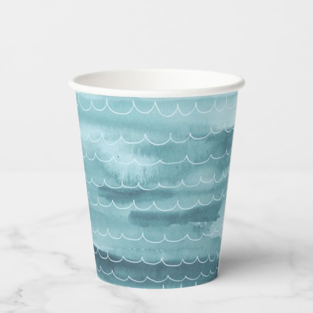 Watercolor Under the Sea Paper Cups (Back)