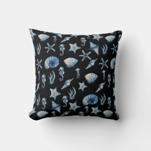 Watercolor Under The Sea Pattern Cushion