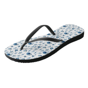 Watercolor Under The Sea Pattern Flip Flops