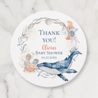 Watercolor Under the Sea Seashell Wreath  Favour Tags