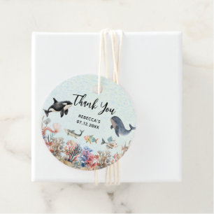 Watercolor under the sea Thank You Baby Shower Favour Tags