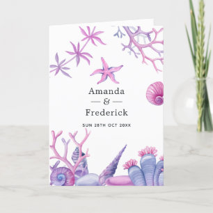 Watercolor Under the Sea Wedding Programme