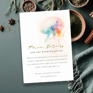 Watercolor Underwater Jellyfish Wedding Details Enclosure Card