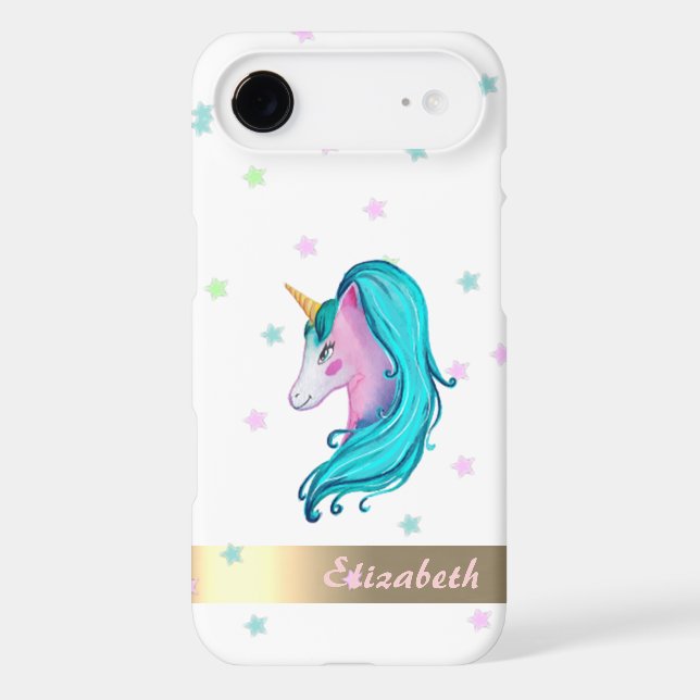 Watercolor Unicorn Colorful Stars - Personalized (Back)
