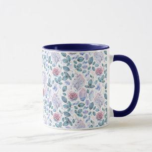 Watercolor Unicorn Crystals & Roses Pattern Mug