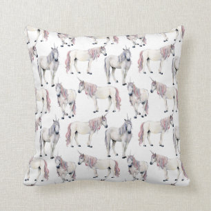 Watercolor Unicorn Fairy Tale Pattern Cushion