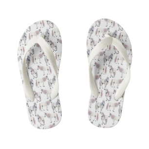 Watercolor Unicorn Fairy Tale Pattern Kid's Flip Flops
