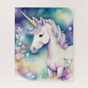 Watercolor Unicorn in Soft Pastels Jigsaw Puzzle