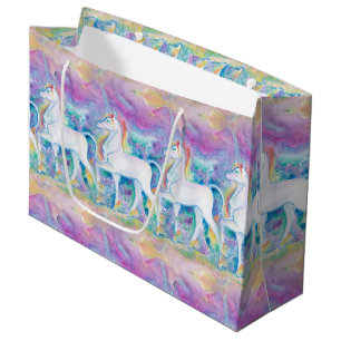 Watercolor Unicorns Large Gift Bag