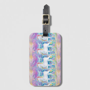 Watercolor Unicorns Luggage Tag