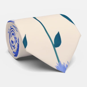 Watercolor Unique Luxury Floral Flower Print Tie