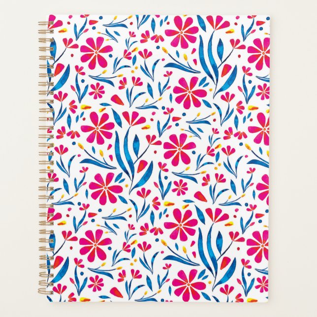 Watercolor Uplifting Floral Pattern Planner (Front)