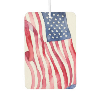 Watercolor US Flag Car Air Freshener