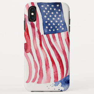 Watercolor US Flag iPhone XS Max Case