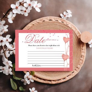 Watercolor valentine date night ideas  Advice Card