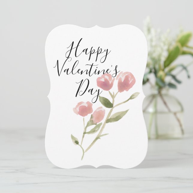 Watercolor Valentine’s Day card personalised (Standing Front)