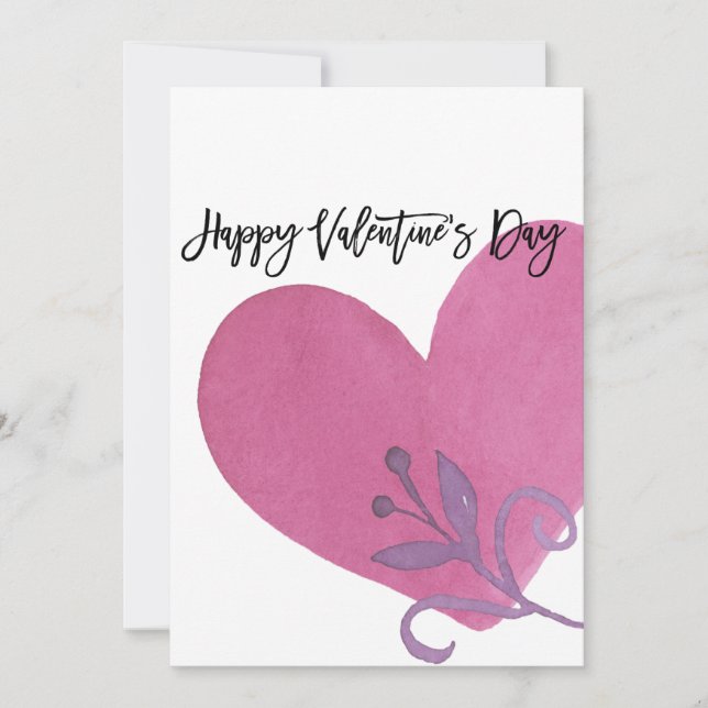 Watercolor Valentine’s Day card personalised (Front)