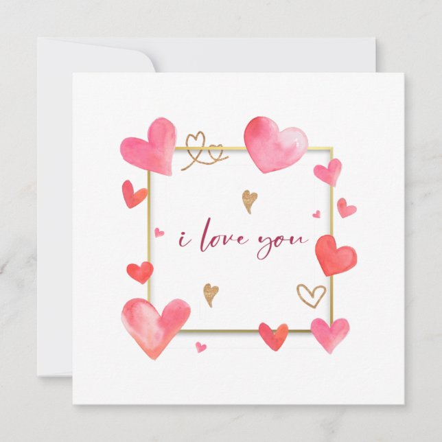 Watercolor Valentines Day Anniversary Cards (Front)