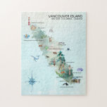 Watercolor Vancouver Island Map Art Jigsaw Puzzle<br><div class="desc">A perfect piece of art for for anyone that loves Vancouver Island. Featuring all the must see tourist spots! Add your custom wording to this design by using the "Edit this design template" boxes on the right hand side of the item, or click the blue "Customise it" button to arrange...</div>